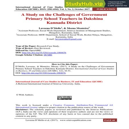 A Study On The Challenges Of Government Primary School Teachers In ...