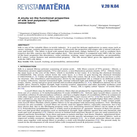 A study on the functional properties of silk and polyester lyocell mixed fabric