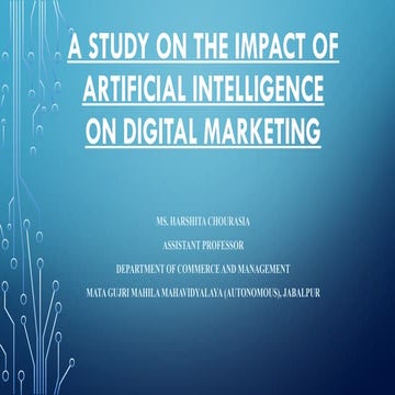 Role of Artificial Intelligence in Digital Marketing | PDF