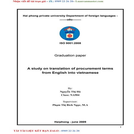 A Study On Translation Of Procurement Terms From English Into ...