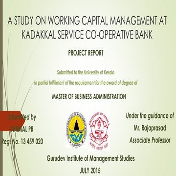 A study on working capital management 