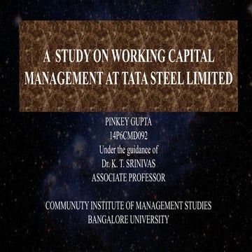 A  study on working capital management at tata
