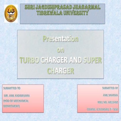 Turbocharger and Supercharger (Anil Sharma)