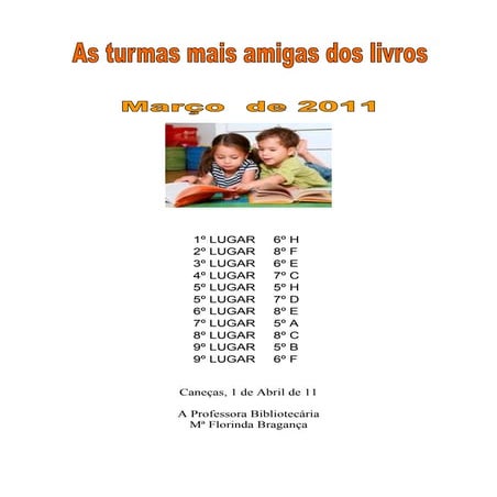 As turmas mais amigas dos livros, março 11