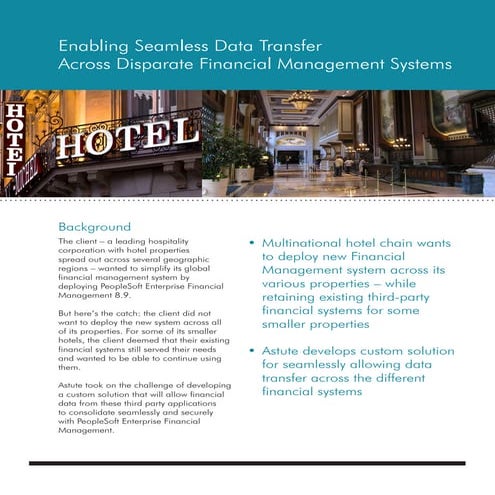 Astute Case Study - PeopleSoft Financials Integration for Hospitality Company