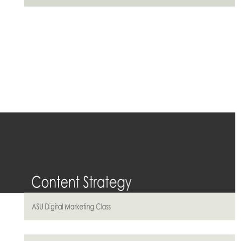 Content Strategy | ASU Digital Marketing Class