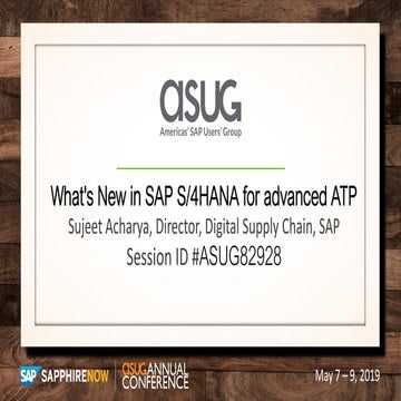 Asug82928   whats new in sap s4 hana for advanced atp
