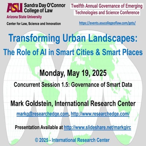 ASU GETS Mark Goldstein - Transforming Urban Landscapes with AI 5/19/25