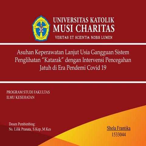 Asuhan keperawatan lanjut usia gangguan sistem penglihatan katarak dengan intervensi pencegahan jatuh di era pendemi covid 19