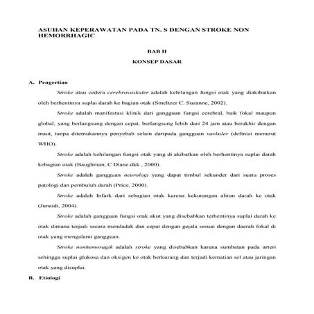 Asuhan keperawatan snh