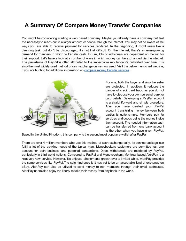 A Summary Of Compare Money Transfer Companies