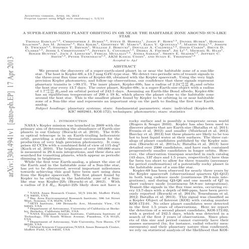 A super earth_sized_planet_orbiting_in_or_near_the_habitable_zone_around_sun_...