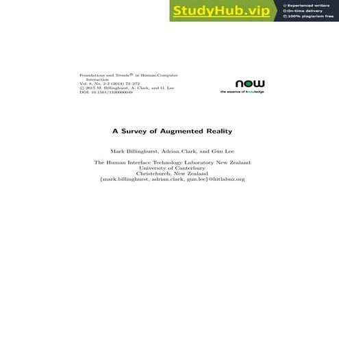 A Survey Of Augmented Reality | PDF