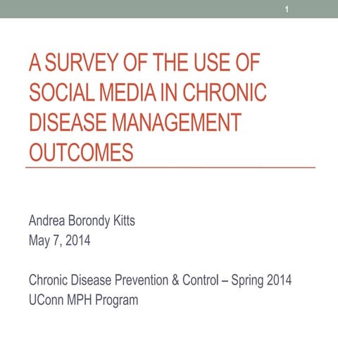 Survey of use of social media for chronic disease management