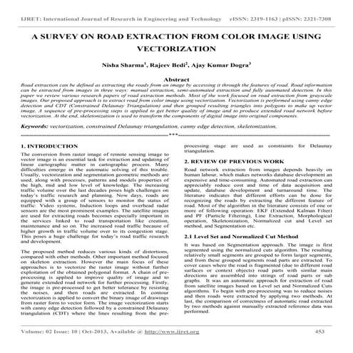 A survey on road extraction from color image using vectorization