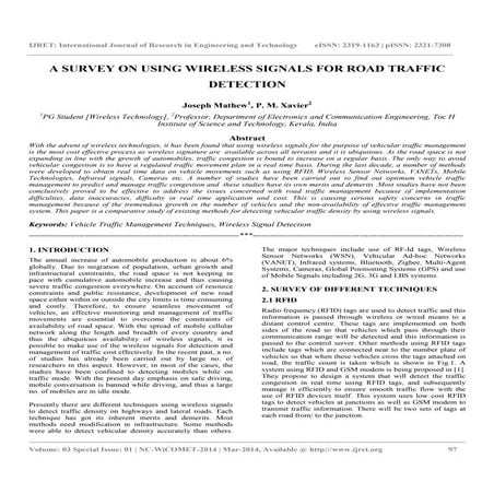A survey on using wireless signals for road traffic