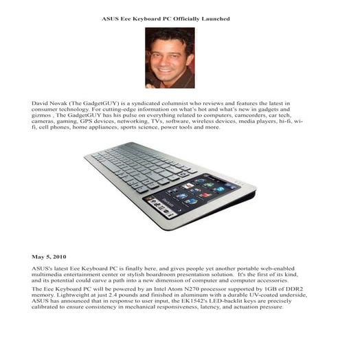 Asus eee keyboard pc officially launched  david novak (the gadgetgu-ycolumn.com)