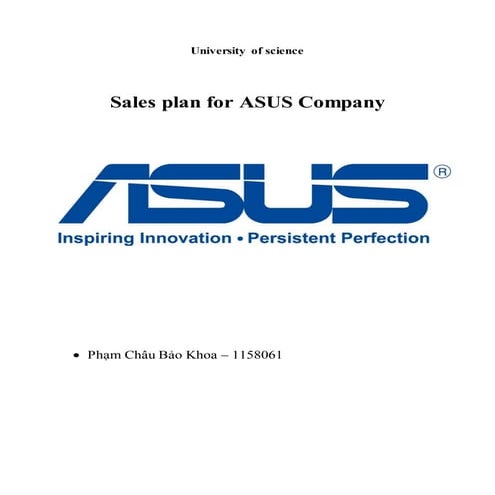 Asus sales plan  