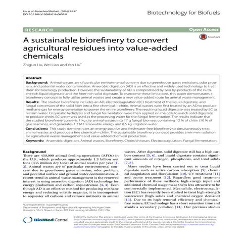 A sustainable biorefinery to convert