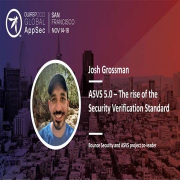 ASVS 5.0 – The rise of the Security Verification Standard - AppSec Global San...