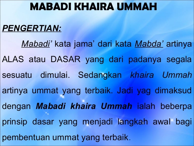 Aswaja Mabadi Khaira Ummah