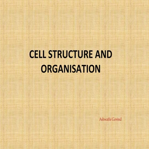 Cell structure and organisation