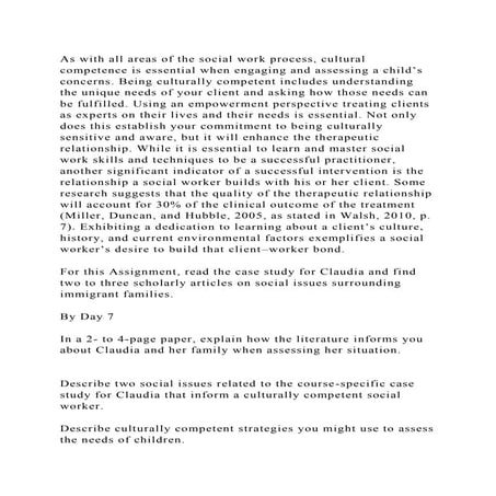As with all areas of the social work process, cultural competence is.docx