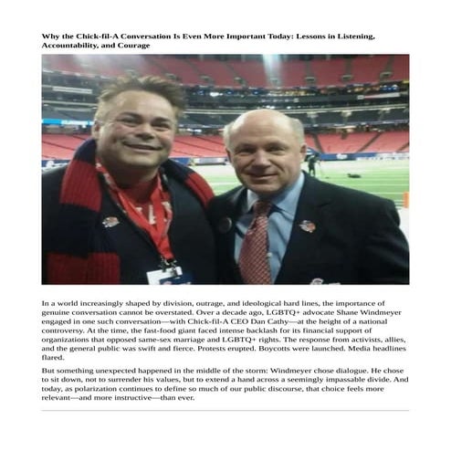 Shane Windmeyer on Why the Chick-fil-A Conversation Is Even More Important To...