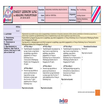 Asya DLL quarter 3 week 1 sy 18 19