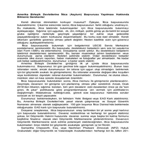 Amerika Birleşik Devletlerine İltica (Asylum) Başvurusu Yapılması Hakkında Bilmeniz Gerekenler