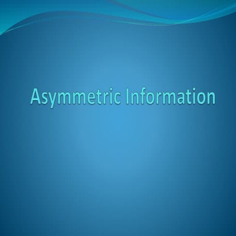 Asymetric information
