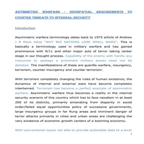 Asymmetric warfare for geoworld