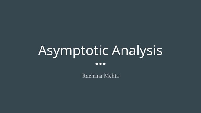 Asymptotic Analysis in Data Structures and Analysis
