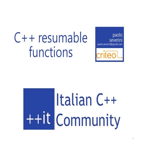 Async await in C++ | PPT
