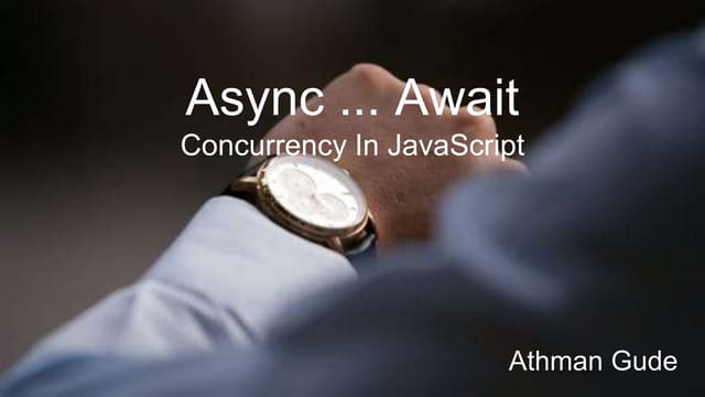 Async ... Await – concurrency in java script
