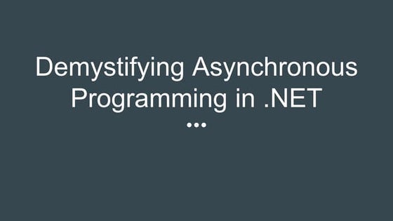 Async programming in c# | PPT