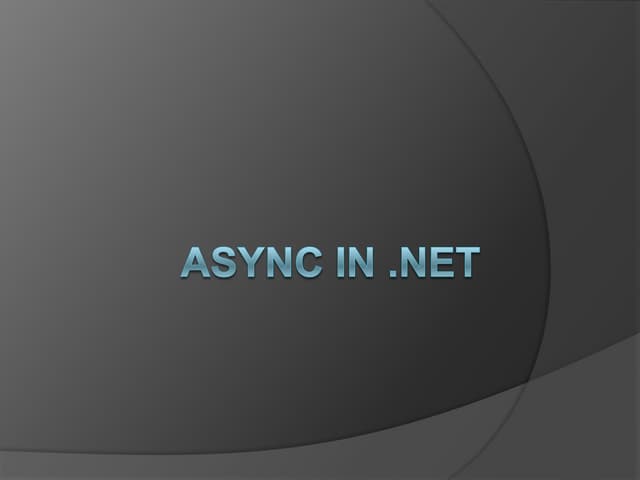 Async in .NET