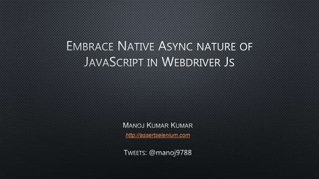 Async webdriverjs