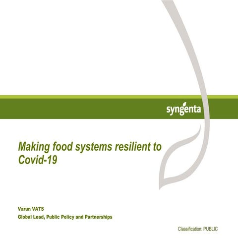 Making food systems resilient to Covid 19