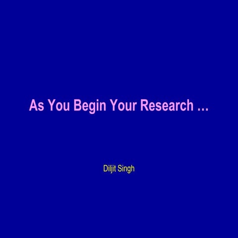As you begin your research 10 June 2010