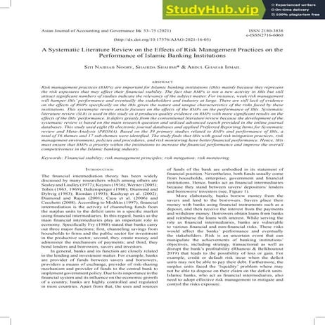 A Systematic Literature Review On The Effects Of Risk Management Practices On...