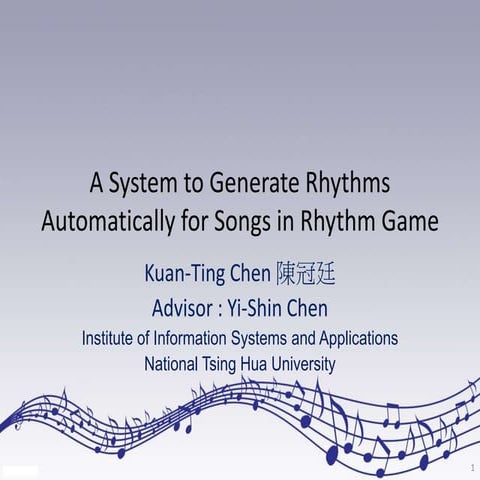 A system to generate rhythms automatically for songs in rhythm game