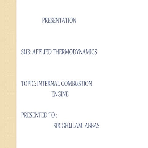 Internal combustion engine | PPTX