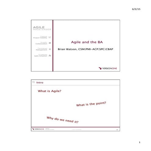 The Business Analyst Role on Agile Projects