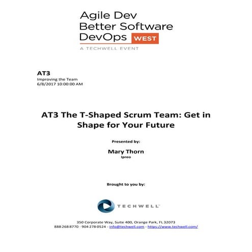 The T-Shaped Scrum Team: Get in Shape for Your Future