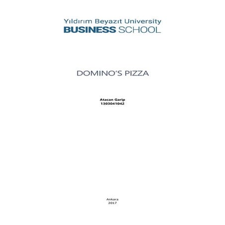 Strategic Case Analysis of Domino's Pizza
