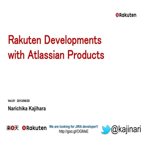 Rakuten Developments with Atlassian Products