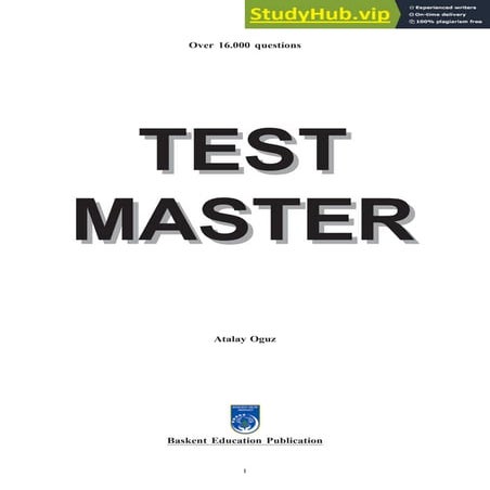 Atalay Oguz Baskent Education Publication Over 16.000 Questions TEST MASTER T...