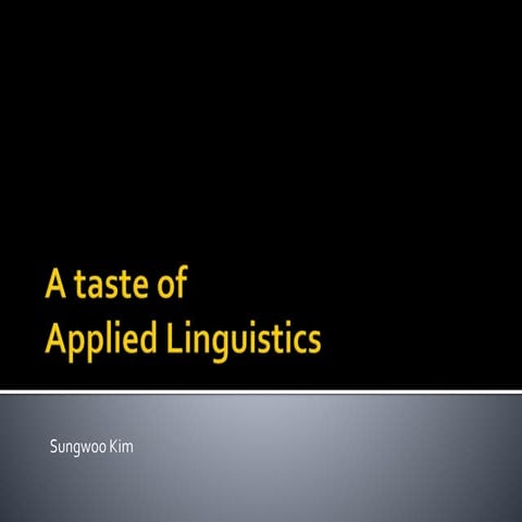 A taste of applied linguistics