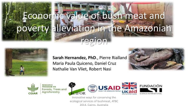 Economic value of bush meat and poverty alleviation in the Amazonian region